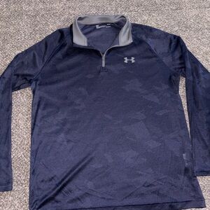 Under Armour Men’s Camo Navy Long Sleeve Half Zip Size Large